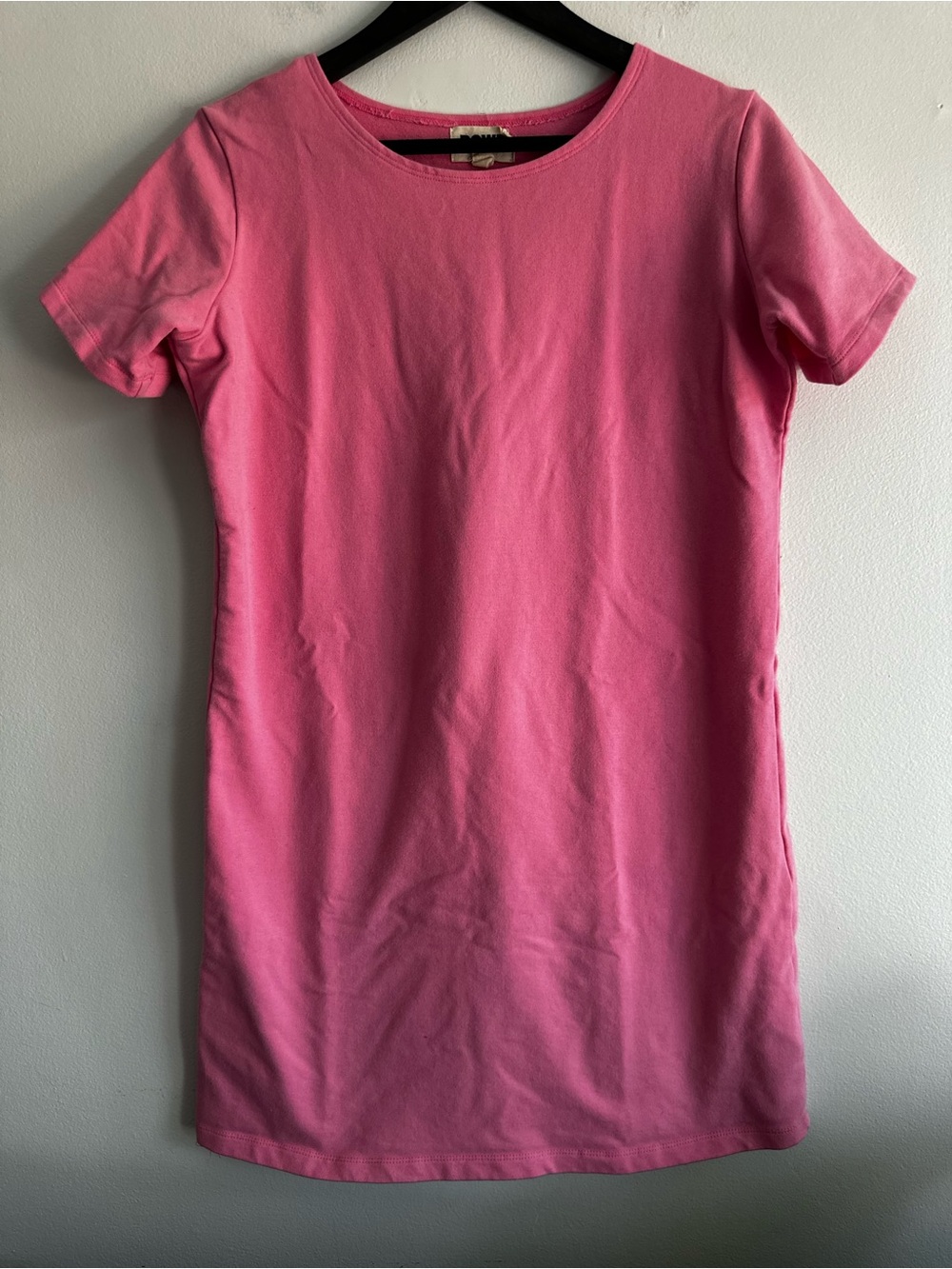 ROWE Organic Cotton Pink Short-Sleeve Mini Shift Dress Size‎ Small